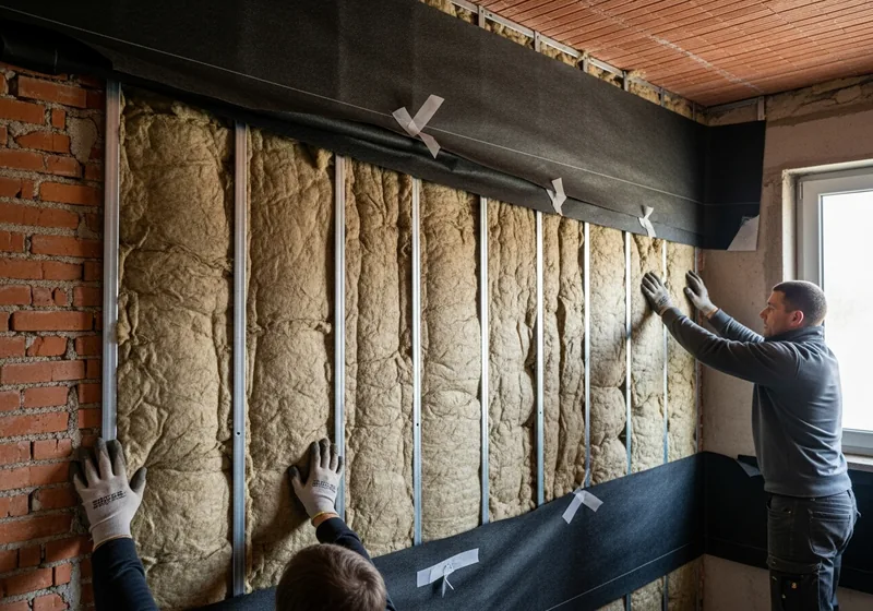 Doublage isolant des murs intérieurs d'une maison en brique à Amiens
